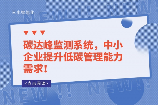 碳達峰監(jiān)測系統(tǒng)，中小企業(yè)提升低碳管理能力需求！
